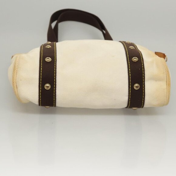 LOUIS VUITTON Antigua Cabas PM Tote Bag White Brown M40036 LV Auth th5823 - Picture 6 of 16